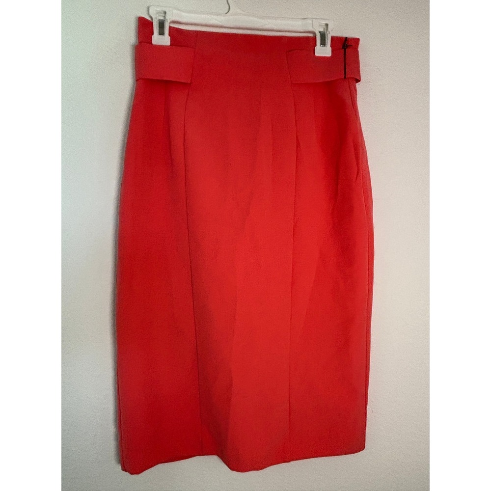 Eva Mendes New York & Company Coral Red High Waist Pencil Skirt Size 4